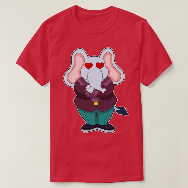Elefant als Bräutigam mit Anzug T-Shirt (Design vorne)