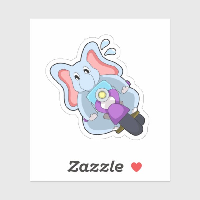 Elefant als Fahrrad mit Motorrad.PNG Aufkleber (Blatt)
