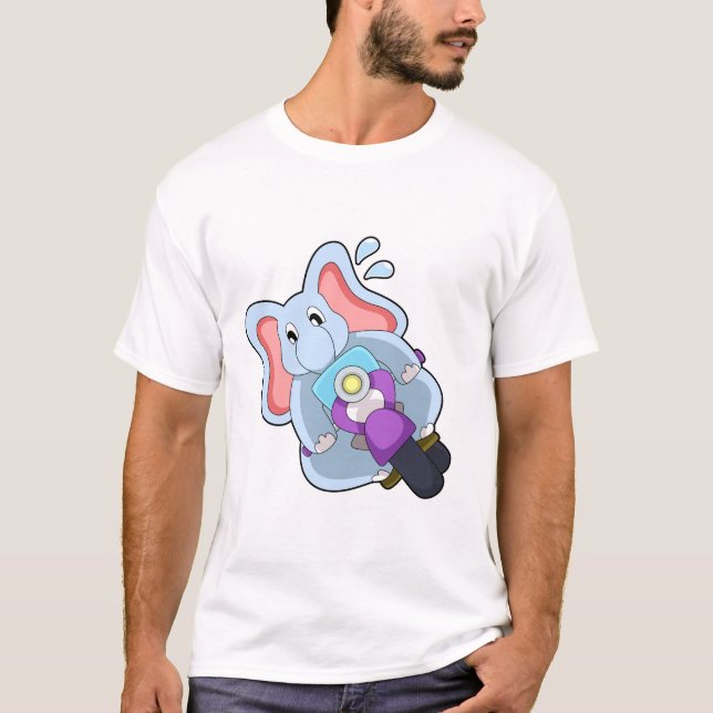 Elefant als Fahrrad mit Motorrad.PNG T-Shirt (Vorderseite)