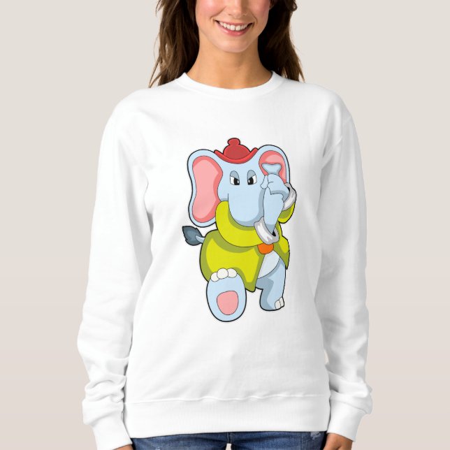 Elefant als Feuerwehrmann mit Proboscis Sweatshirt (Vorderseite)
