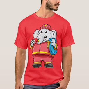 Elefant als Feuerwehrmann mit Schlauch 1 T-Shirt