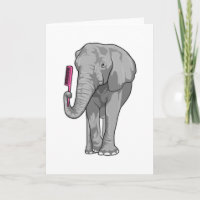 Elefant als Friseur mit Kamm