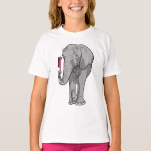 Elefant als Friseur mit Kamm T-Shirt