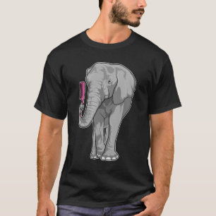 Elefant als Friseur mit Kamm T-Shirt