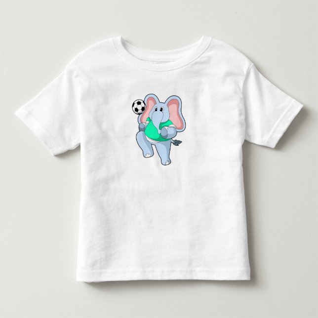 Elefant als Fußballspieler mit Fußball.PNG Kleinkind T-shirt (Vorderseite)