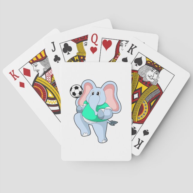 Elefant als Fußballspieler mit Fußball.PNG Spielkarten (Rückseite)