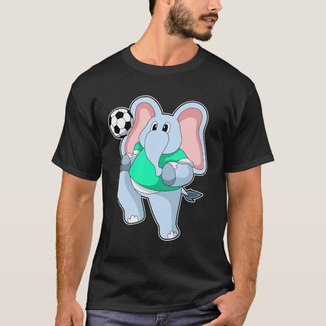 Elefant als Fußballspieler mit Fußball.PNG T-Shirt (Vorderseite)