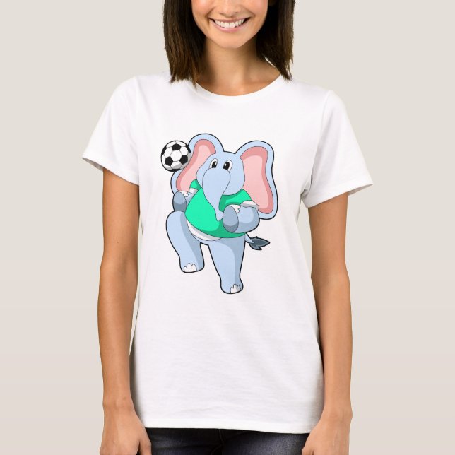 Elefant als Fußballspieler mit Fußball.PNG T-Shirt (Vorderseite)