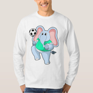 Elefant als Fußballspieler mit Fußball.PNG T-Shirt
