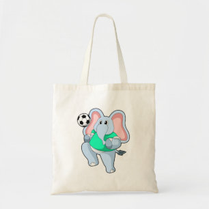 Elefant als Fußballspieler mit Fußball.PNG Tragetasche