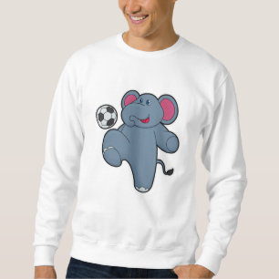 Elefant als Fußballspieler mit Fußball Sweatshirt