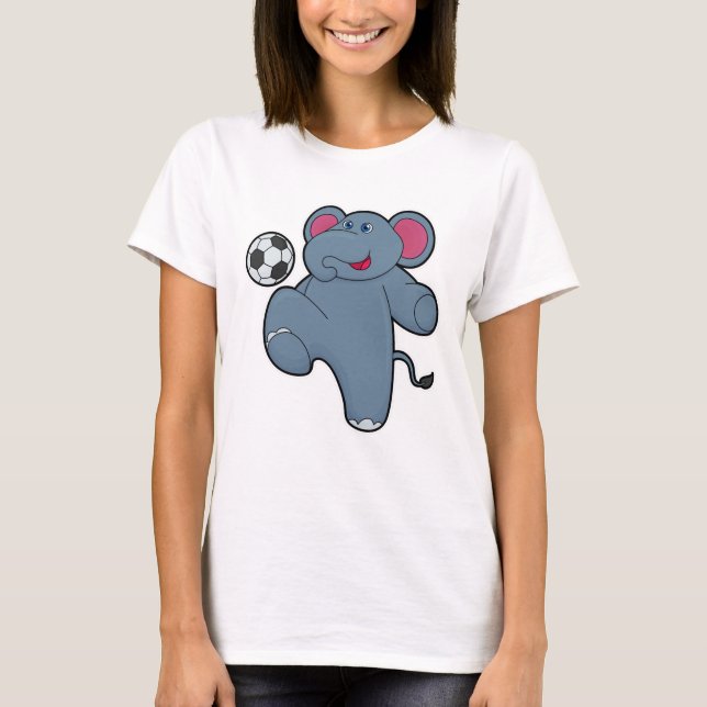 Elefant als Fußballspieler mit Fußball T-Shirt (Vorderseite)
