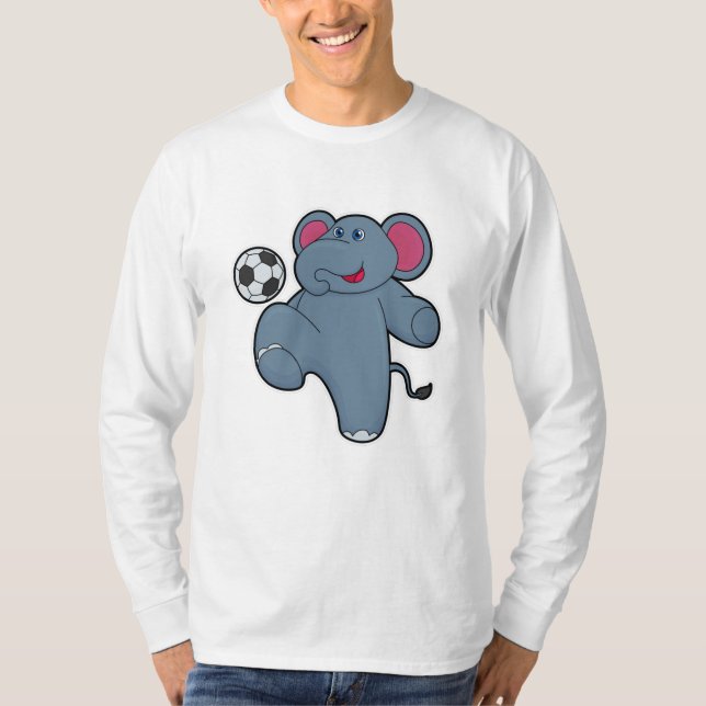 Elefant als Fußballspieler mit Fußball T-Shirt (Vorderseite)