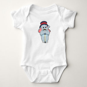 Elefant als Gentleman mit Hut und Spazierstock Baby Strampler