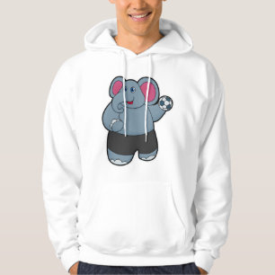 Elefant als Handballspieler mit Handball Hoodie