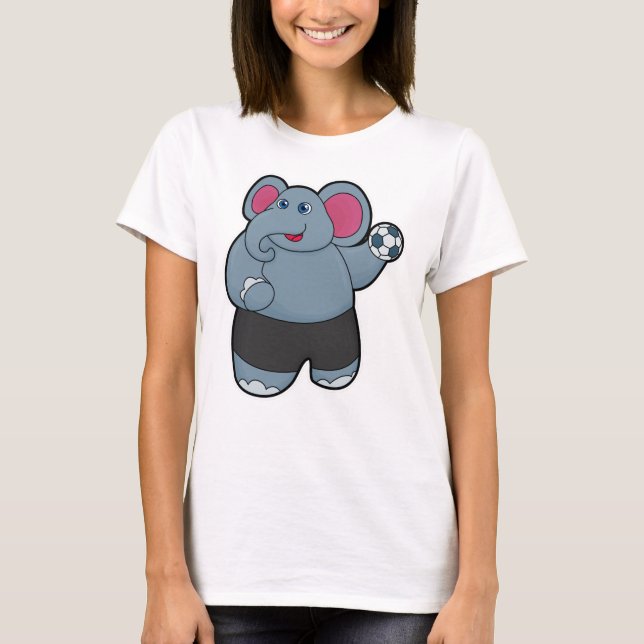 Elefant als Handballspieler mit Handball T-Shirt (Vorderseite)