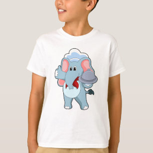 Elefant als Kellner mit Platter T-Shirt