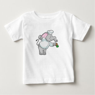 Elefant als Koch mit Salzstreuer Baby T-shirt