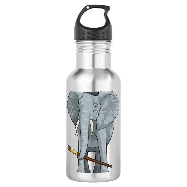 Elefant als Maler mit Pinsel Edelstahlflasche (Vorderseite)