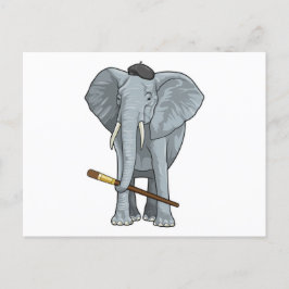 Elefant als Maler mit Pinsel Postkarte
