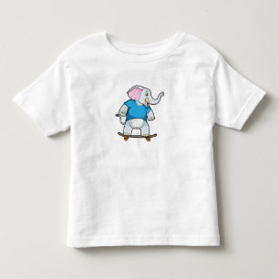 Elefant als Skater mit Skateboard Kleinkind T-shirt