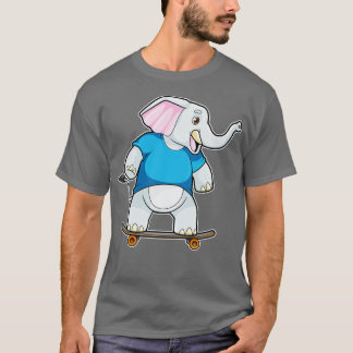 Elefant als Skater mit Skateboard T-Shirt