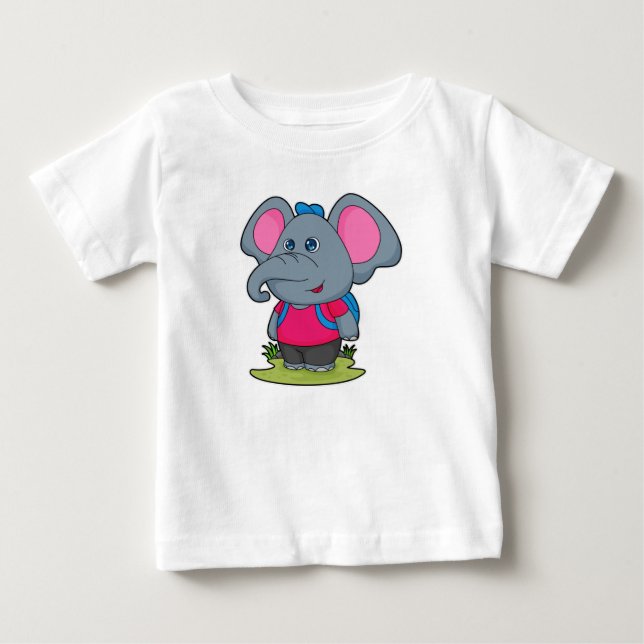 Elefant als Wiker mit Rucksack Baby T-shirt (Vorderseite)