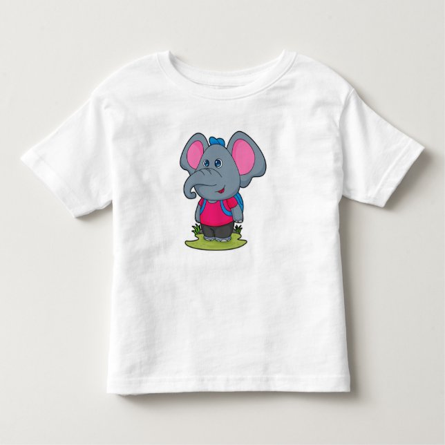 Elefant als Wiker mit Rucksack Kleinkind T-shirt (Vorderseite)