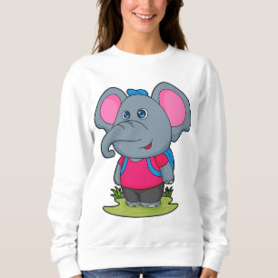 Elefant als Wiker mit Rucksack Sweatshirt