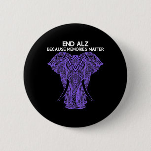 Elefant Alzheimerheimer Awareness Bekleidung Ende  Button