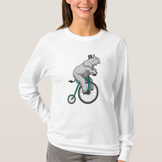 Elefant am Zirkus mit Fahrrad T-Shirt (Vorderseite)