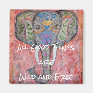 Elefant-Aquarell-wilder und freier Thoreau Magnet