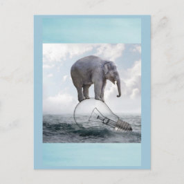 Elefant auf Glühbirne ausbalancieren Postkarte