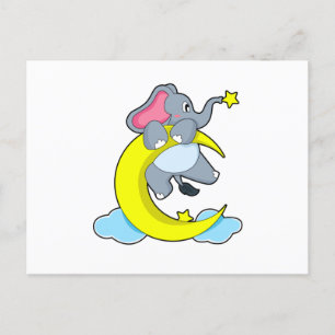 Elefant auf Wolken Postkarte