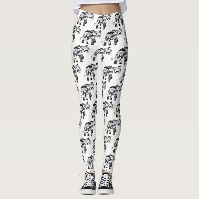 Elefant aus grauer Armeekamera Leggings (Vorderseite)