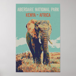 Elefant aus Kenia, Aberdare-Nationalpark Poster