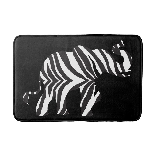 Elefant aus Zebrastreifen Badematte (Vorderseite)