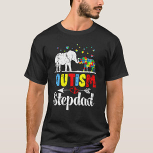Elefant Autismus Stiefvater Puzzle Herz Liebe Auti T-Shirt
