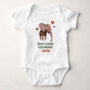 Elefant Baby Benutzerdefinierter Name Datum Süßer  Strampler
