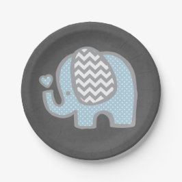 Elefant-Baby-Duschen-Papier-Teller für Jungen Pappteller