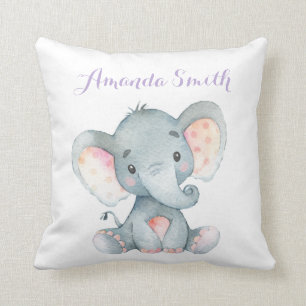 Elefant Baby Lila Kissen