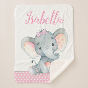 Elefant Baby Mädchen Decke Sherpadecke