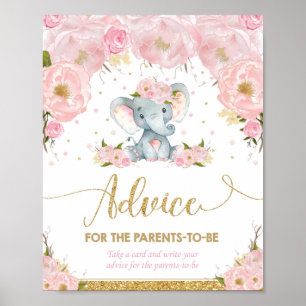 Elefant-Baby-Party Mädchen Rat für werdende Eltern Poster