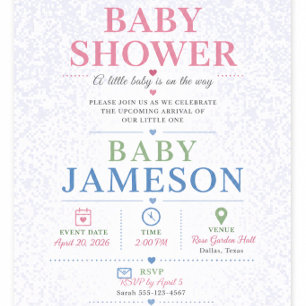 Elefant Baby Shower Einladung mit individuellem Na