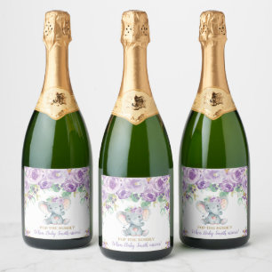Elefant Baby Shower Lila Blumen Knall die Blasen