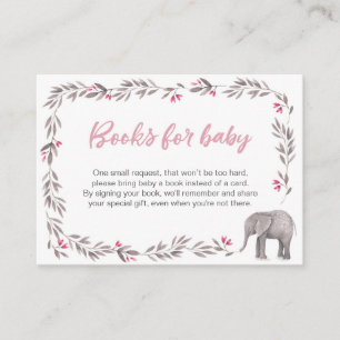 Elefant-Babyparty-Bücher für Baby Begleitkarte