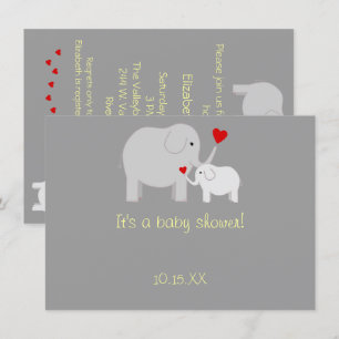 Elefant-Babyparty-Geschlechts-Person-Einladung Einladung