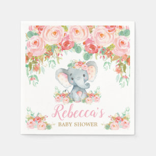 Elefant-Babyparty-Rosa erröten kleine das Serviette