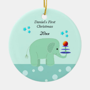 Elefant Babys erstes Weihnachten Keramik Ornament