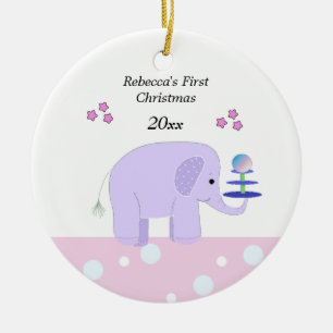 Elefant Babys erstes Weihnachten Keramik Ornament